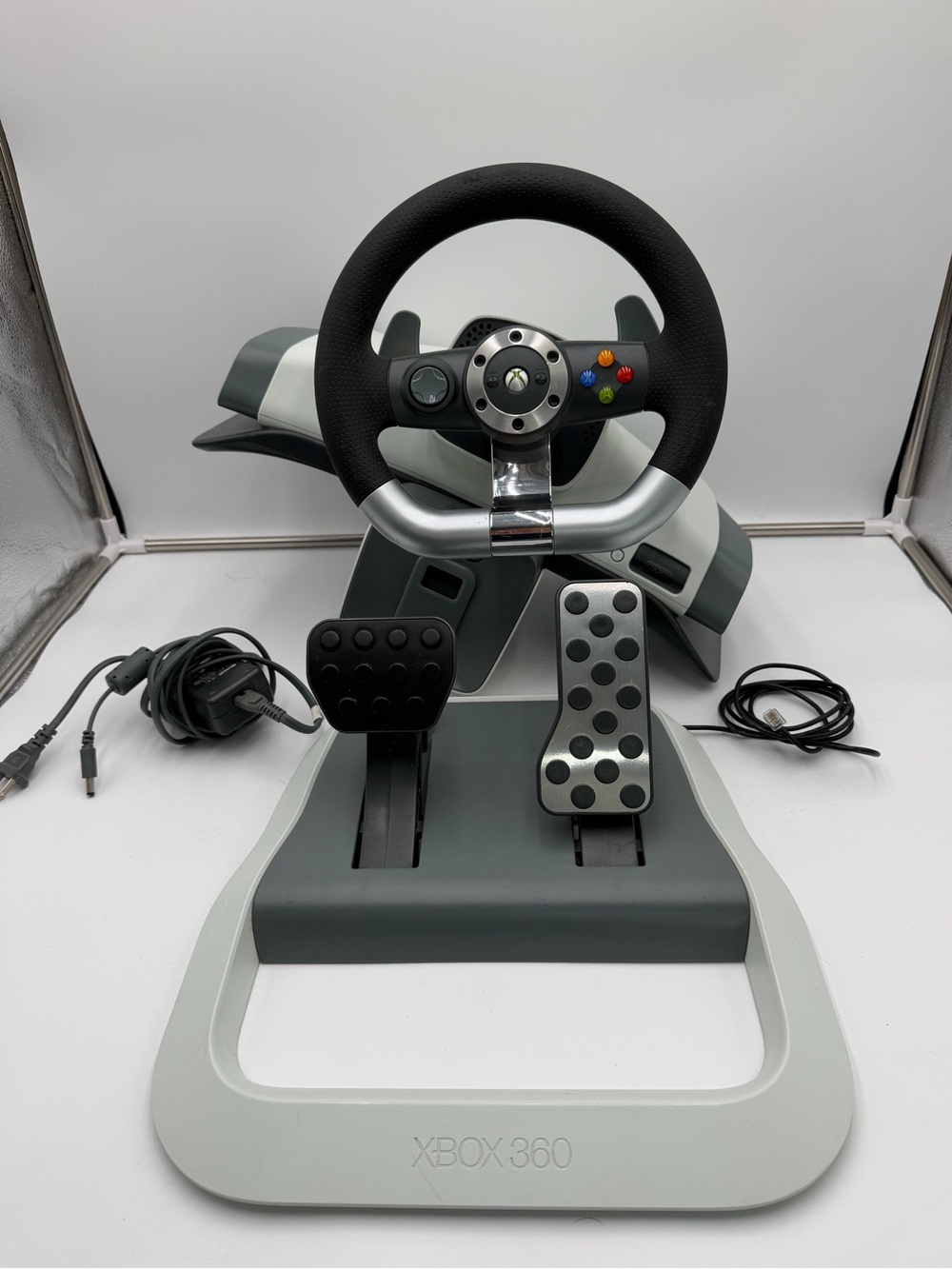 Microsoft Xbox 360 Wireless Racing Wheel Pedals Force Feedback OEM Complete